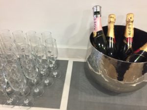 Champagne selection American Airlines First Class Lounge Heathrow