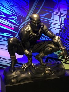 Black Panther display for photos at Marvel Universe of Super Heroes
