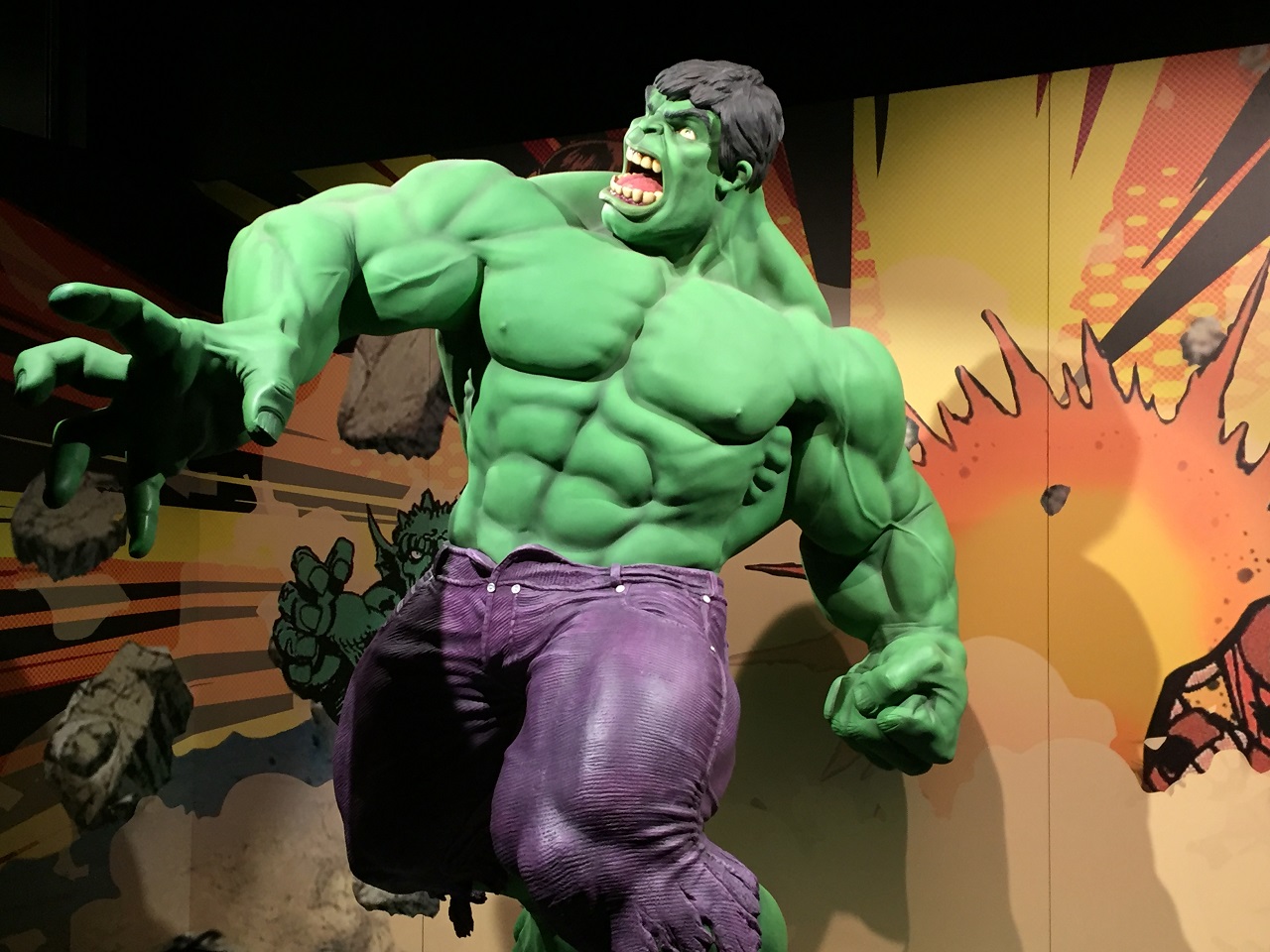 The Hulk photo op at Marvel Universe of Superheroes
