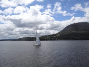 Sunny day sailing in Hobart Tasmania