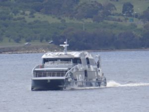 MONA Tasmania camouflage ferry