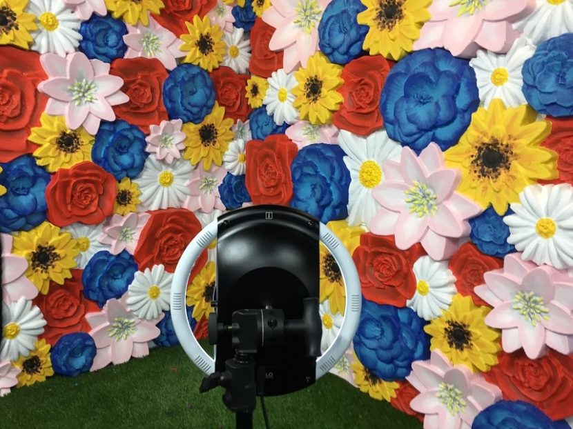 Happy Place Selfie Station Flowers