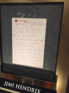 Hard Rock Hotel London Jimi Hendrix Cumberland Hotel Letter