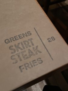 NYC Event Hotel Skirt Steak Menu