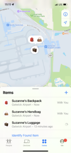 Using airtags at London Gatwick view