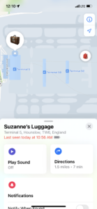 Where is my luggage at Heathrow? Apple Airtag view