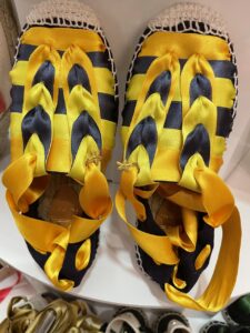Custom Gold Blue Espadrilles