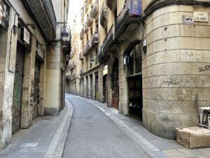 Empty Gothic Quarter Saturday morning