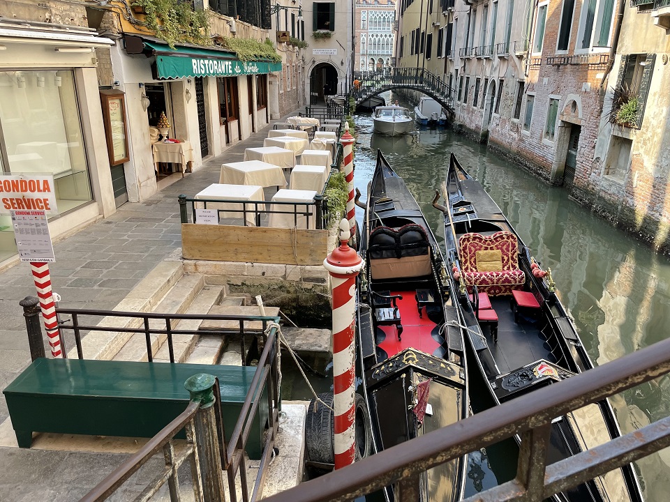 Venice Gondola Station Two Boats