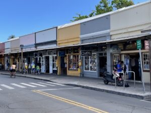 Front Street Lahaina town in Maui May 2023