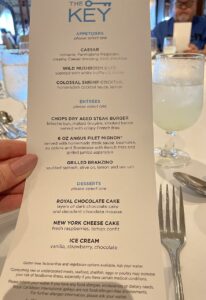 Royal Caribbean The Key Lunch Menu