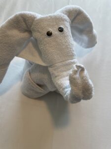 Cruise Towel Animal Elephant with googly eyes