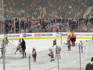 Gritty on the ice with the junior hockey team of children under 12 years old