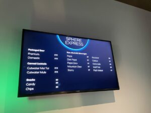 Sphere Express food and drink prices