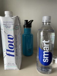 Flow water bottle, refillable teal water bottle and smart water bottle