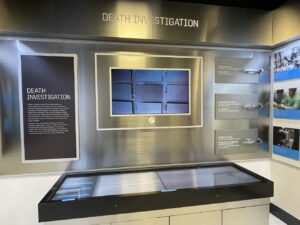 Mob Museum CSI Experience Death Investigation display