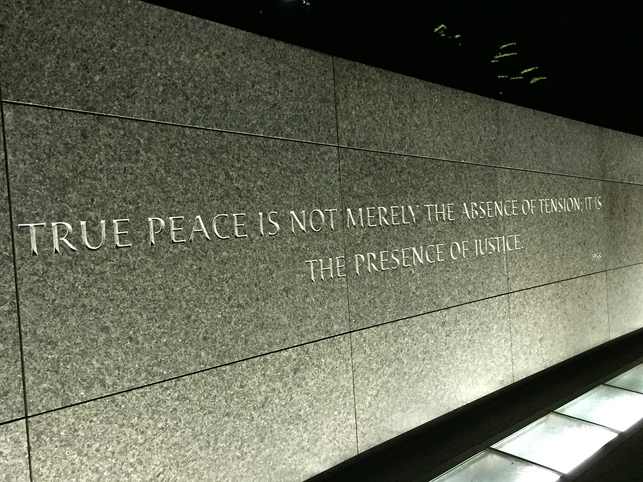 MLK Memorial DC True Peace Quote